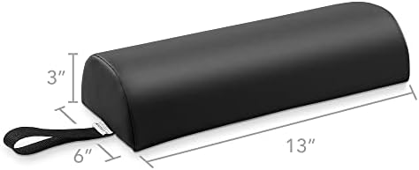 Saloniture Half Round Neck Massage Table Bolster Pillow Pad - 13 x 6 x 3 Inch - Black - Image 2