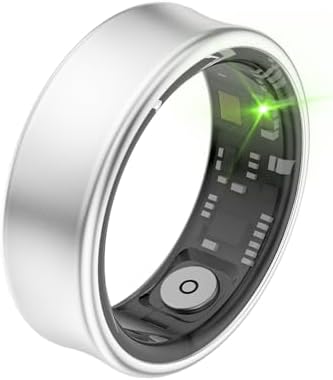 Smart Ring Health Fitness Tracker Titanium (Silver, 7) by Unknown