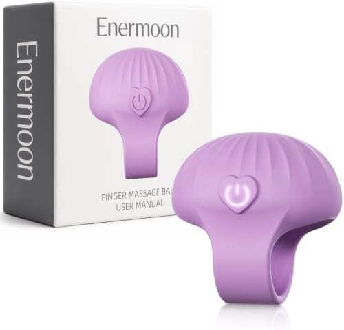 Multifunctional Mini Finger Massage Ball, Waterproof Rechargeable Pocket Relaxation Massage Tool (Purple) by Enermoon