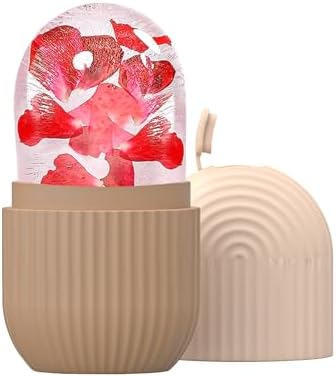 Joyeee Ice Face Roller, Reusable Silicone Mold Face Massage Eye Facial Beauty Skin Care Tools Apply Ice for Shrink Pores Anti Wrinkle Reduce Puffiness Improve Skin Elasticity, Striped, Brown by Joyeee