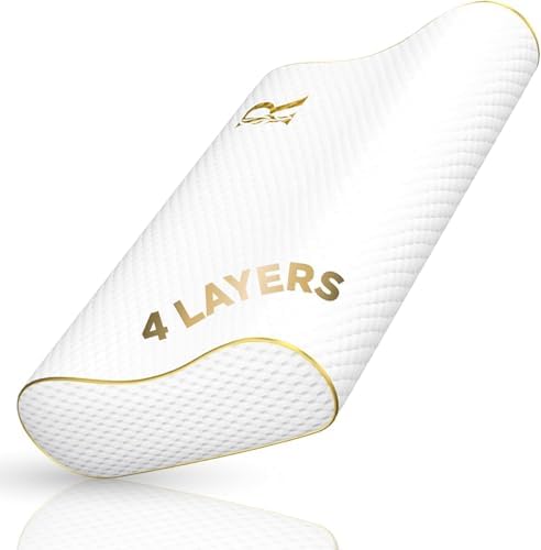 4-Layer King, Contour Pillow, Side Sleeper Pillow, Orthopedic Pillow, Neck Support Pillow, Pillow for Neck Pain, Pillow for Side Sleepers, CertiPUR-US by ROYALTHERAPY