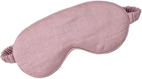 Eye mask Pure Linen Sleep Mask with Elastic Band, No Pressure On Eyes,Side Sleeper Eye Cover Organic Cotton Core Blindfold,Napping & Yoga Travel Essentials (Dusty Pink) by lyssiatina