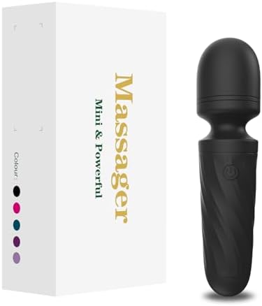 Mini Massager Wand-Waterproof,10 Vibration(Black) by KINGWAND