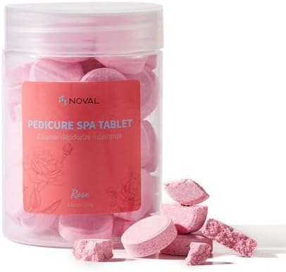 NOVAL Pedicure Spa Tablet - Fast Dissolving, Gentle & Portable Foot Soak for Softening Calluses & Hydrating Skin, Rose Scent by NOVAL