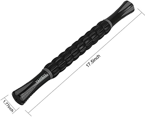 YANSYI Professional 9-Roller Deep Tissue Massage Stick - Portable Muscle Recovery Roller for Athletes, Relieves Post-Workout Soreness & Leg/Back Pain - Portable Physio Tool (Gray) - Image 2