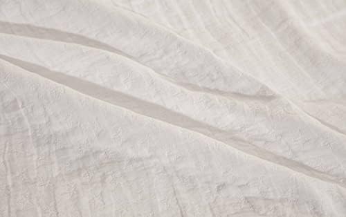 Sterling Creek Dawson Star Muslin Cotton Blanket Three Layers Lightweight Breathable Gauzy Blanket for Adults, All Season (Queen, White) - Image 4