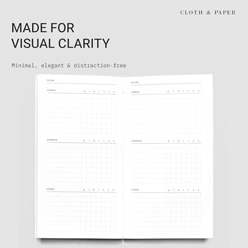 Cloth & Paper Travel Notebook | Routine Builder Planner – Beignet | Pocket Plus Habit Tracker Notebook 3.2" x 6" | Routine Planner for Habit Tracking, Goals & Daily Productivity – Soft Touch Cover - Image 2