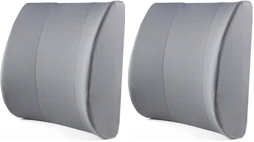 DMI Lumbar Support Pillow for Chair to Assist with Back Support with Removable Washable Cover and Firm Insert to Ease Lower Back Pain While Improving Posture, 14 x 13 x 5, Contoured Foam, Elite, Gray by DMI