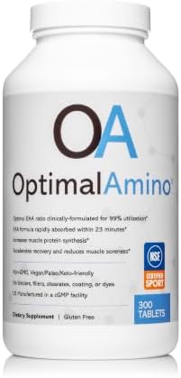 OptimalAmino | Essential Amino Acid Tablets | 300 Count by OptimalAmino%C2%AE