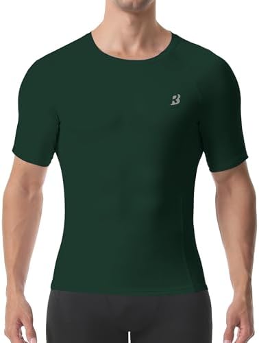 Roadbox Compression Shirt Men Short Sleeve, Cool Dry Base Layer Athletic Undershirts, Workout T-Shirt for Sports Gym Running - Image 2