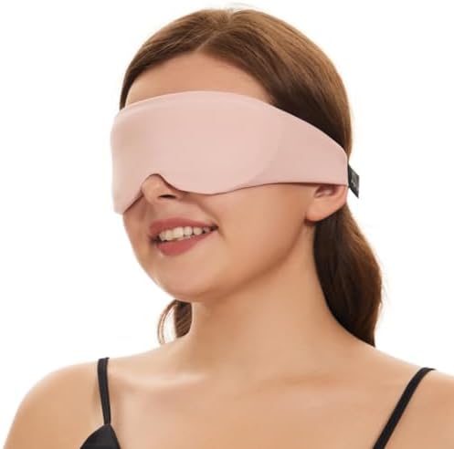 ALASKA BEAR Side Sleeper Sleep Mask, Patented, 100% Blackout, Pink by ALASKABEAR