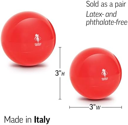 OPTP Franklin Method Mini Smooth Ball Set – Adjust Firmness, Red, 3" Pair - Image 3