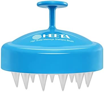 HEETA Scalp Massager with Soft Silicone Bristles for Hair Growth, Dandruff Removal and Exfoliation - Sky Blue Shampoo Brush by HEETA
