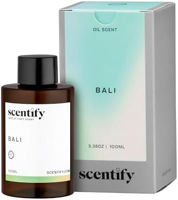 Scentify Bali Aroma Oil Refill Scent for Oil Diffusers - Lemon, Green, Amber, Musk, Woody Scents - Luxurious Relaxing Aromatherapy Diffuser Fragrance 100ml, 3.38 oz by Scentify