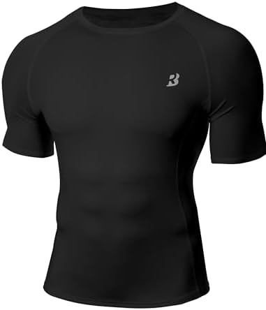 Roadbox Compression Shirt Men Short Sleeve, Cool Dry Base Layer Athletic Undershirts, Workout T-Shirt for Sports Gym Running by Roadbox