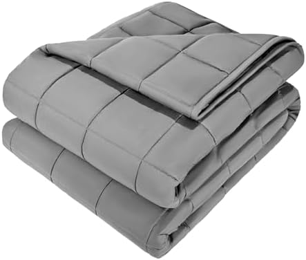 VEVOR Weighted Blanket 88 x 104 inch - King Size, 20 lbs Heavy Blanket with Cooling Glass Beads, Soft & Breathable for All-Season Use, Suitable for Adults 200-250 lbs, Ideal Gift Choice (Grey) by VEVOR
