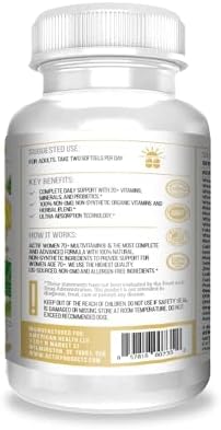 ACTIF Organic Multivitamin for Women Age 70+ with 20+ Advanced Factors and Omega-3, Non-GMO, Made in USA, 90 Count - Image 2