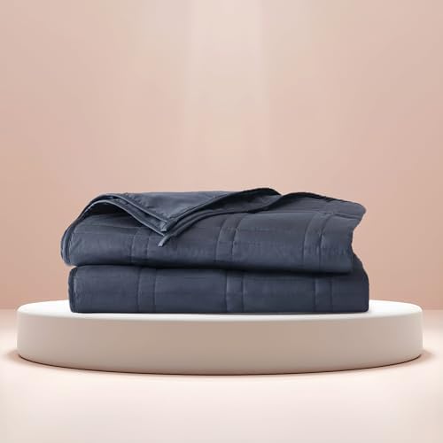 Baloo Weighted Blanket for Adults 25 lb King (Navy Blue, 80"x87") by Baloo