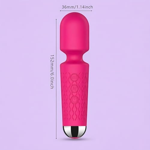 Handheld Cordless Mini Massager, Powerful Quiet with Waterproof, 20 Modes & 8 Speeds Vibration Wand for Back Neck Shoulders, Muscle Soreness Relief & Recovery (Red) - Image 5