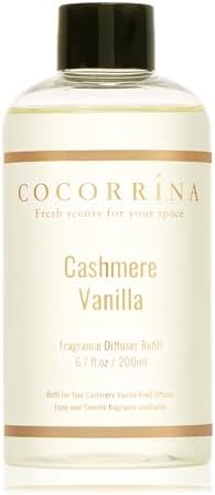 COCORRÍNA Reed Diffuser Refill - Cashmere Vanilla 6.7 Fl.oz Reed Diffuser Refill with 8 Sticks by COCORR%C3%8DNA