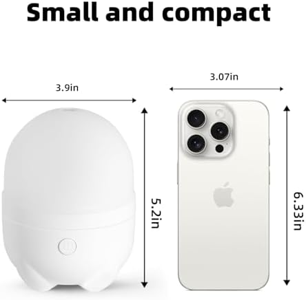 SEEDSEEL 150ML Battery Powered Essential Oil Diffuser, Built-in Rechargeable Battery, 7 Hours Run Time,Portable Cordless Aromatherapy Air Diffuser with 7 LED Color Changing Lights (White) - Image 4