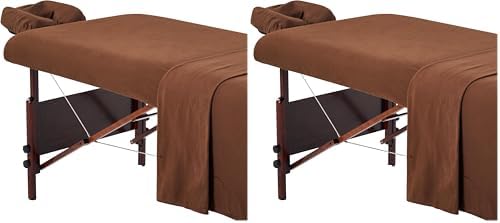 Master Massage 100% Cotton Flannel Sheet Set(3-pc Sheet Set) for Massage Table- Dark Chocolate (Pack of 2) by MasterMassage