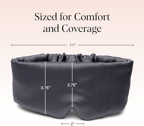 Kitsch Satin Sleep Mask | Eye Masks for Sleep - Charcoal Black - Image 4