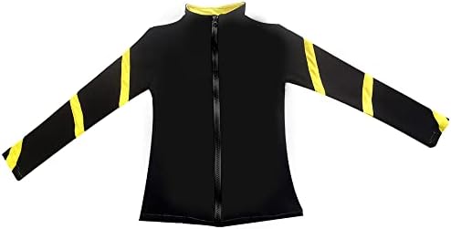LIUHUO Girls Ice Skating Jackets Women Stripes Training Practice Figure Skating Tops Costs Fleece - Image 5