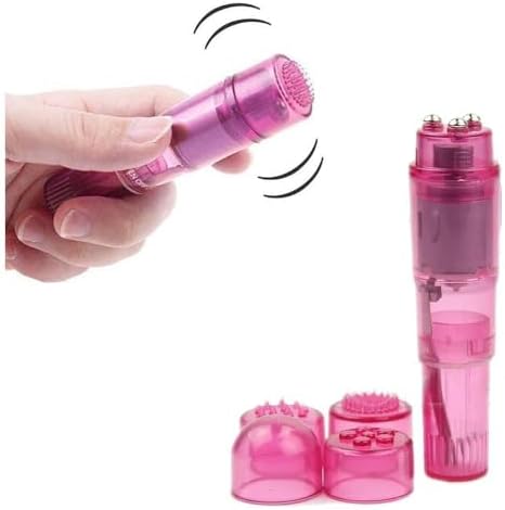 Mini Portable Small Vibrating Massage Tool 4 Heads Massager Pocket for Women Neck Shoulder Face Back Foot Muscles (2PK Pink) - Image 6