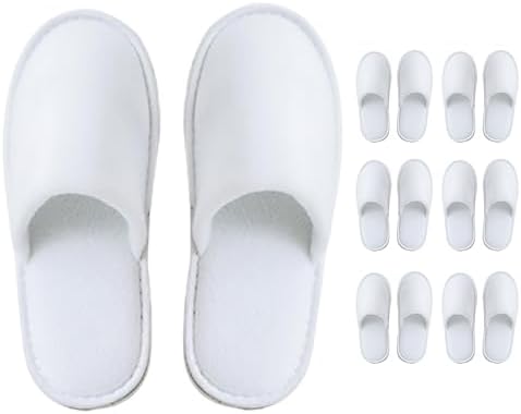 Indoor Spa Slippers 6–12 Pairs – Unisex Washable, Non-Slip Closed Toe Disposable Slippers for Guests, Bathroom, Bedroom, Hotel, House, Bride, Travel and Shoeless Home by MODLUX