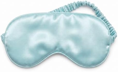 [1 Pack] QSYW Sleep Masks, Satin Eye Mask for Sleeping - Silky Eye Masks Bulk with Storage Bag & Elastic Strap, Light Blue - Image 2