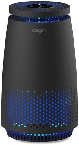 Air Purifiers for Home Bedroom, 3-in-1 HEPA Filter for Pets Dander Dust Pollen Smoke Odors, Quiet Air Cleaner with Sleep Mode, 12H Timer, Night Light, Aromatherapy, Safety Lock, Black by MeansSimpleLife