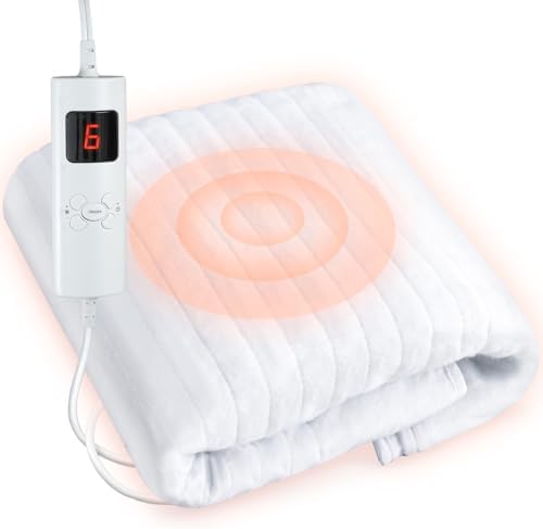 Massage Table Warmer Pads 9 Heat Settings Electric Heating Pad (72.8" x 30"), Digital Heat Control Pad, Heated Mattress Pad w/Overheat Protection for Massage Bed & Spa,White Bed Warmer by Yoshiko