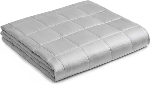 YnM Cooling Weighted Blanket, Oeko-Tex Certified Material with Premium Glass Beads (Light Grey, 60"x80" 25lbs), Suit for One Person Use on Queen/King Bed by YNM