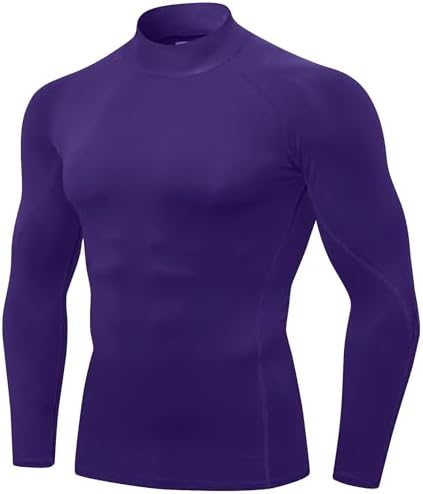 SPVISE Men's Compression Shirts Long Sleeve Mock Turtleneck Workout Tops by SPVISE