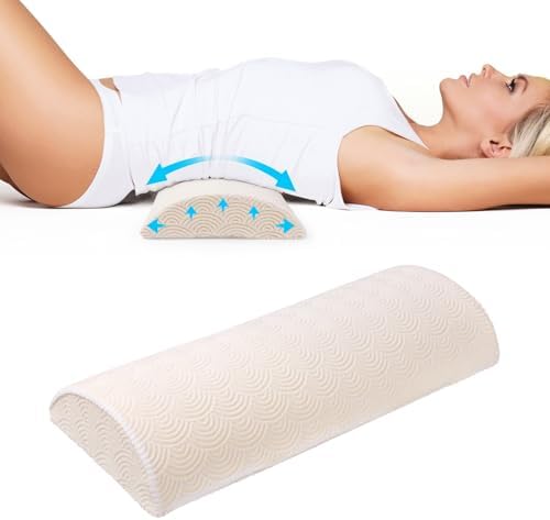 Cozyhealth - 2.95" H*18.7" L - Soft Small Lumbar Pillow for Sleeping, Memory Foam Back Lumbar Support Cushion for Lower Back Pain Relief Bed Waist Sleep Support Pillow for Side, Back (White, Small) by Cozyhealth