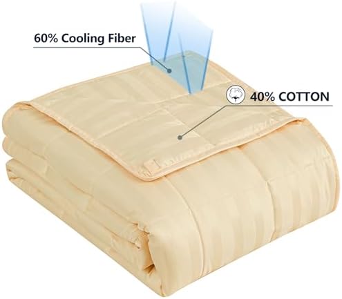 Weighted Blanket Queen Size (60"x80" 17lbs),Ultra Soft and Cozy Cooling Weighted Blanket Queen Size for Adult,Heavy Blanket with Machine Washable Soft Blanket, Beige - Image 3