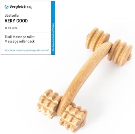 tuuli Accessories Back Massage Muscle Roller Tool Massager for Neck Shoulder Arms Legs Body Wooden 7 x 3 inches - Image 3