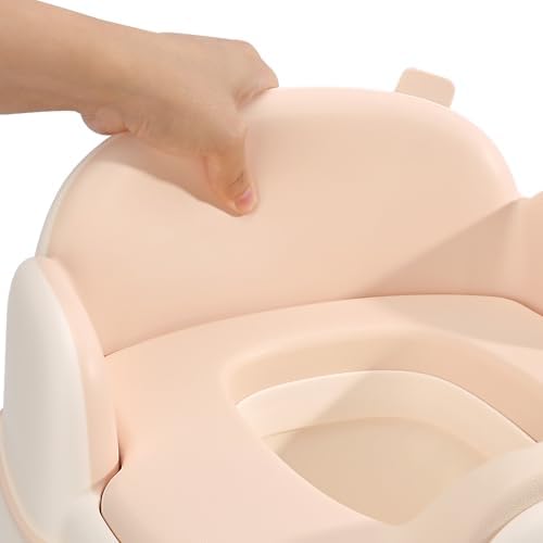 Bebamour Potty Training Toilet 3 in 1 Multi-Functional Potty Seat Detachable Baby Potty Step Stool Anti-Slip Stable Potty Training Toilet with 100 Pack Trash Bags (Pink) - Image 5