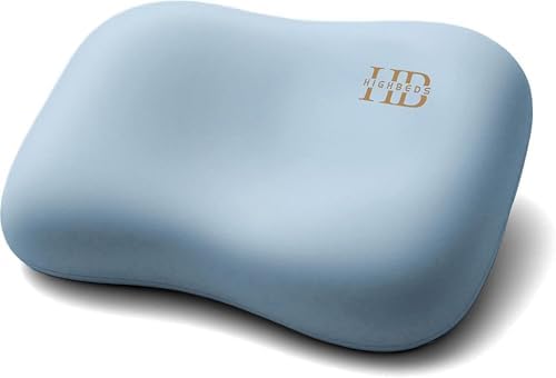 HighBeds Cervical Neck Pillow - Side Sleeper Pillow for Neck Pain Relief, Soft Ergonomic Memory Foam Pillows Ice Silk Zipperless Pillowcase, Eco-Friendly and Durable Material (Blue) by HighBeds