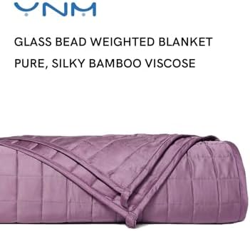 YnM Exclusive Cooling Rayon Derived from Bamboo, Smallest Compartments, Bed Blanket for One Person of 190lbs, Ideal for Queen/King Bed (60x80 Inches, 20 Pounds, Fuchsia Purple) - Image 2