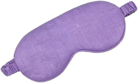 Eye mask Pure Linen Sleep Mask with Elastic Band, No Pressure On Eyes,Side Sleeper Eye Cover Organic Cotton Core Blindfold,Napping & Yoga Travel Essentials (Lavender) by lyssiatina