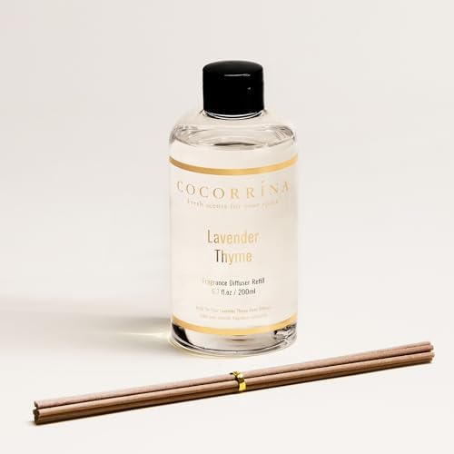 COCORRÍNA Refill- Lavender Thyme 6.7 Fl.oz Reed Diffuser Refill with 8 Sticks - Image 2