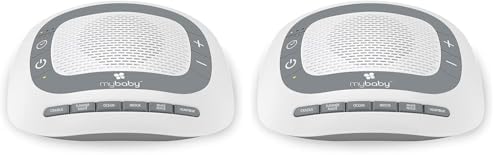 MyBaby SoundSpa White Noise Machine for Babies | 6 Soothing Lullabies to Newborns,Sound Therapy for Travel,Relaxing,Kids,Newborns,Baby Songs,Adjustable Volume, Auto-Off Timer,by HoMedics(Pack of 2) by mybabybyHomedics