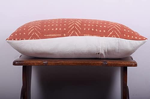 Trade Star Decorative Lumbar Mudcloth Pillow Cover Handmade Throw Pillow Cover Pillow Shams Handwoven Pillow Case 100% Cotton Pillow Cover for Bed Decor Living Room (Rust Snow 12X24 INCHES) - Image 3