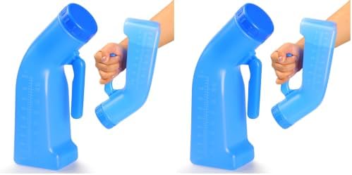 Urinal Bottle Male Urinals Portable Urine Bottle with Screw Lid 1200 ml Plastic Pee Bottles for Men (Pack of 2) by LAOJU