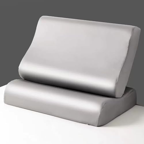 100% Tencel Lyocell Pillowcases | Cooling Pillowcases for Memory Foam, Cervical, Neck and Contour Pillows | Softer Than Cotton and Linen (Gray - 2 Pack, 20" x 12.5" x 4"/3") by Cozysilk%7CBringNatureHome