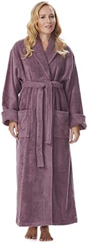 Arus Women's Long Style Full Length Thick Shawl Collar Turkish Bathrobe by Arus