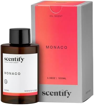 Scentify Monaco Aroma Oil Refill Scent for Oil Diffusers - Saffron, Jasmine, Amber, Cedar Scents - Luxurious Relaxing Aromatherapy Diffuser Fragrance 100ml, 3.38 oz by Scentify