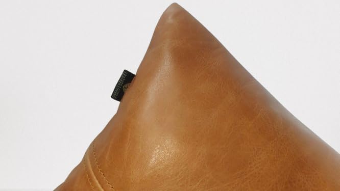 LL LEATHER LOVERS 100% Lambskin Leather Pillow Cover - Sofa Cushion Case - Decorative Throw Covers for Living Room & Bedroom, Light Brown Crunch Plain Pack of 2-12X20 Inch - Image 5
